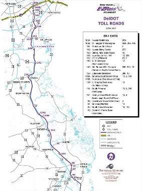 Small map of exits along State Route 1